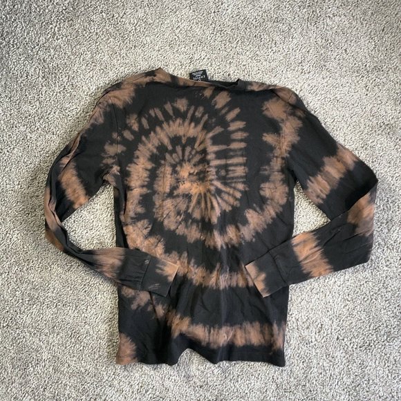 Empyre unisex black and brown tie Dye long sleeve shirt Damage Done Skull - Picture 9 of 10